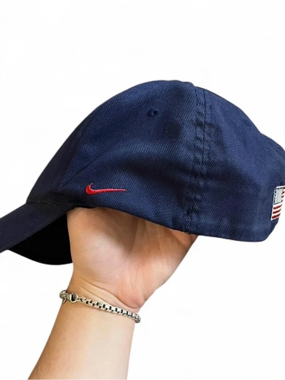 Vtg USA Hockey Nike Team Hat Cap Fitted Universal Fit Hockey American Flag